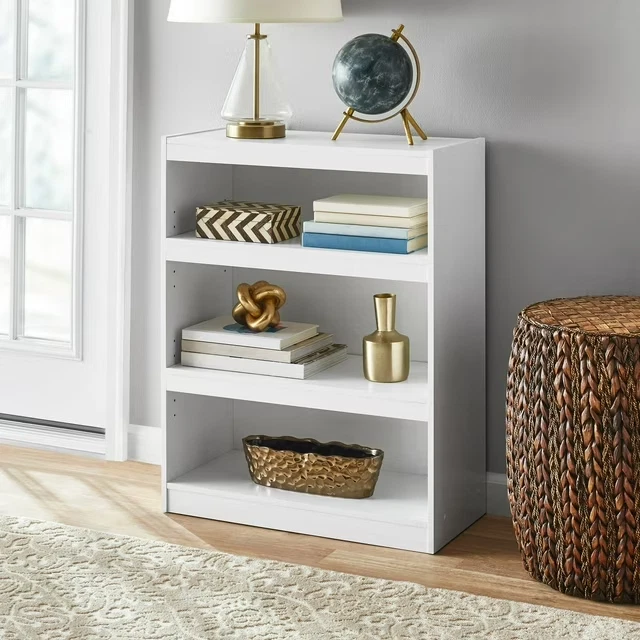 Mainstays Framed 3-Shelf Bookcase with Adjustable 